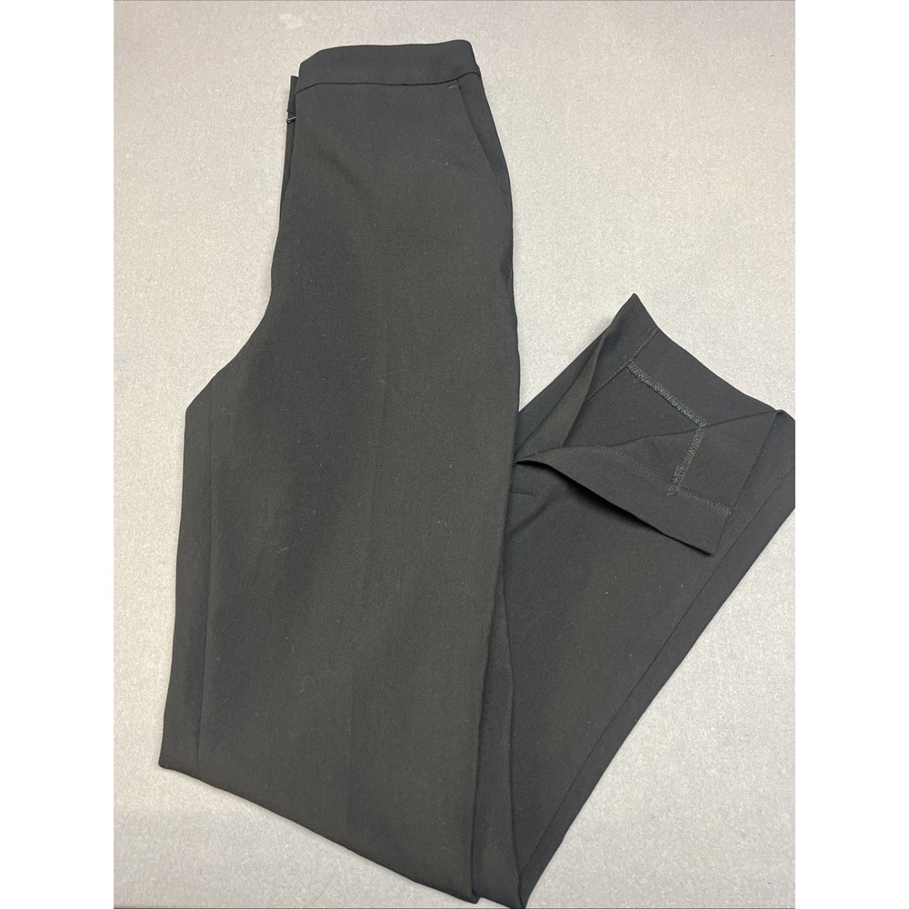 H&M Women's Black Dress Pants Trousers Straight‎ Leg Split Hem Size 4